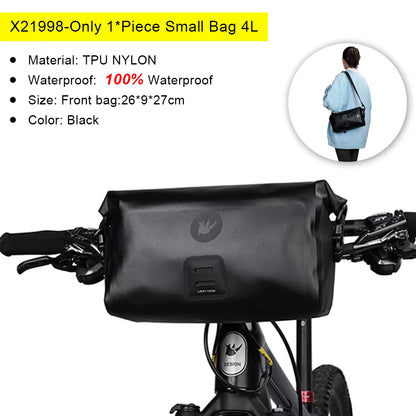 Bicycle Bag Waterproof Big Capacity Handlebar Bag 1 or 2-Piece Front Tube Cycling Bag MTB Frame Trunk Bike Accessories