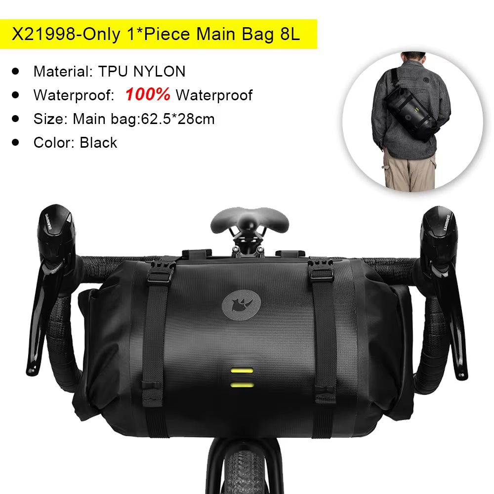 Bicycle Bag Waterproof Big Capacity Handlebar Bag 1 or 2-Piece Front Tube Cycling Bag MTB Frame Trunk Bike Accessories