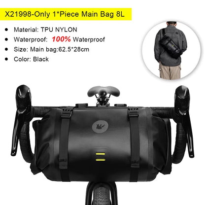 Bicycle Bag Waterproof Big Capacity Handlebar Bag 1 or 2-Piece Front Tube Cycling Bag MTB Frame Trunk Bike Accessories