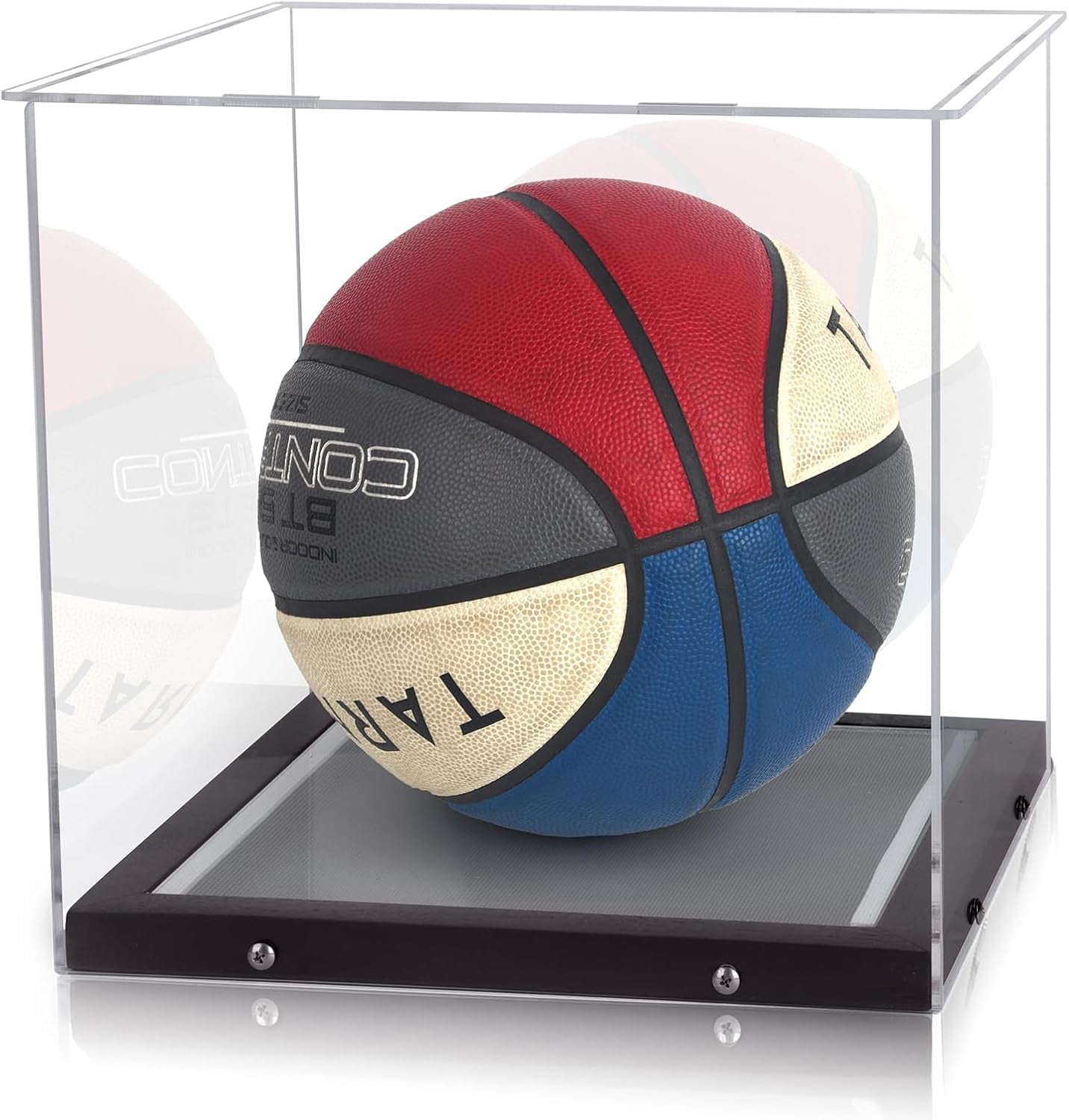 Basketball Display Case, Clear Acrylic Basketball Box, Display Stand Holder for Autographed Ball, Memorabilia Display Case with LED Light, UV Protection Dust Proof