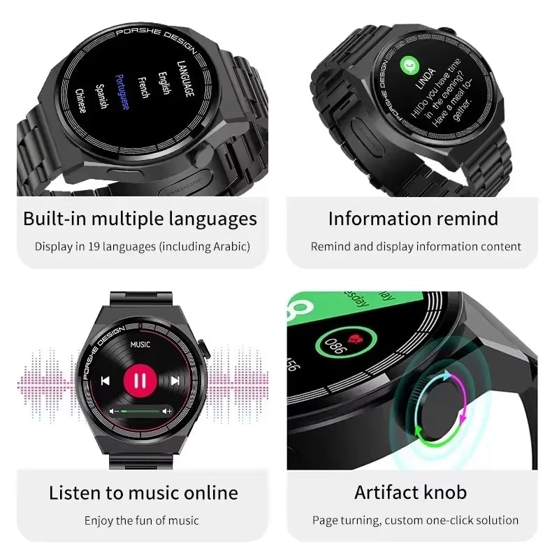 2023 New Smart Watch Men Women AMOLED 420*420 HD Screen Heart Rate Bluetooth Calls Waterproof Smartwatch for Android IOS