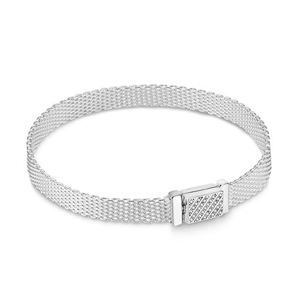 TOP SALE Pulseira Bracelet Femme Silver Color Heart Snake Chain Bracelet for Women Fit Original Charm Beads Jewelry Gift