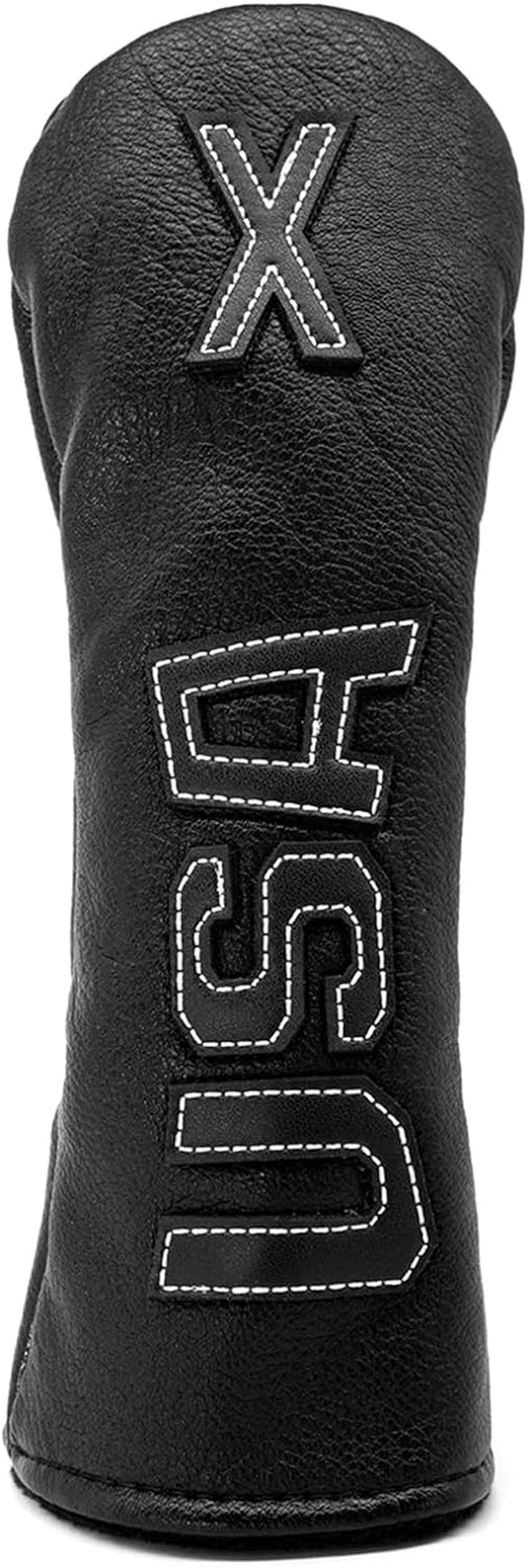 Golf Club Head Covers,Usa Golf Driver Headcover Fariway Wood Covers Hybrid Head Covers 3 Wood Headcover Leather Golf Headcover with Number Tag for All Brand