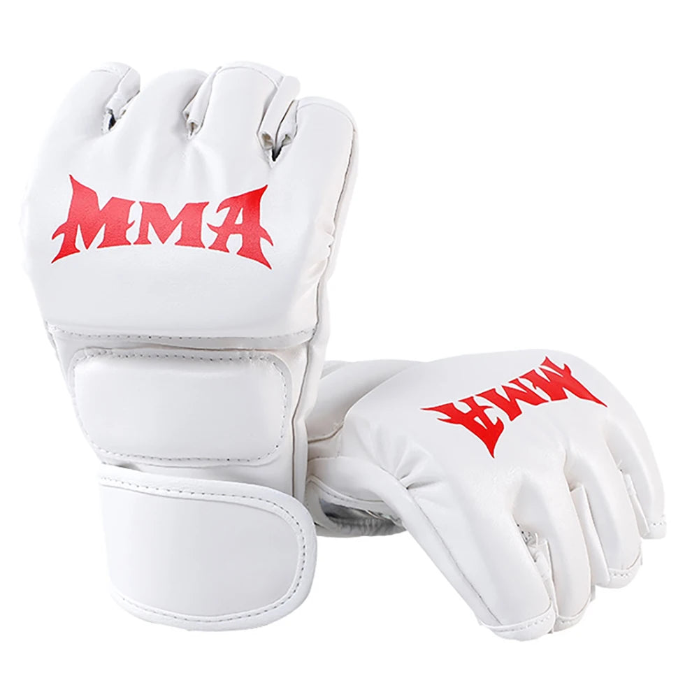 Thick Boxing Gloves MMA Gloves Half Finger Sanda Taekwondo Fight MMA Adult Sandbag Gloves Professional TKD Training Equipment